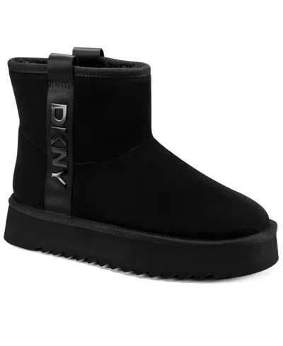 Dkny Women's Imogen Slip-on Winter Booties In Black