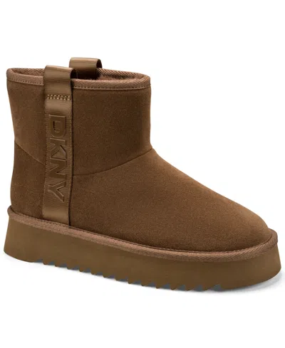 Dkny Women's Imogen Slip-on Winter Booties In Brown