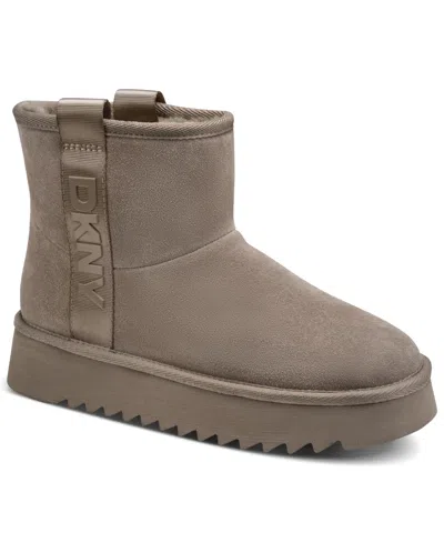 Dkny Women's Imogen Slip-on Winter Booties In Gray