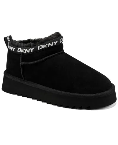Dkny Women's Ismay Slip-on Winter Booties In Black