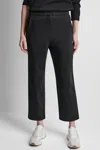 Dkny Pull-on Drawstring Crop Linen Pants In Black