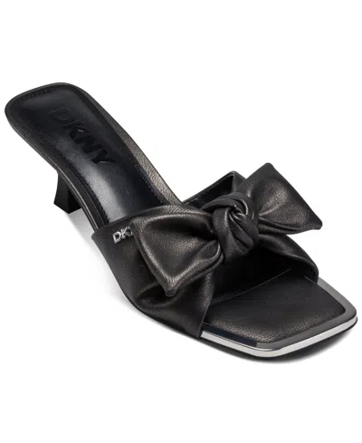 Dkny Women's Jalta Bow Slide Dress Sandals In Black