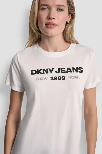 Dkny Women's Jeans 1989 Logo T-shirt In White