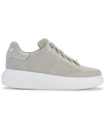 Dkny Women's Jewel Knit Lace Up Sneaker In Stone Grey/silver In Multi