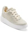 Dkny Women's Jewel Knit Lace-up Sneakers In Bone,silver