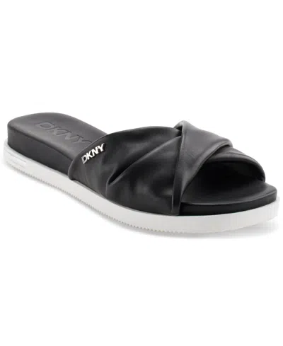 Dkny Women's Jezebel Twisted Slide Sandals In Black