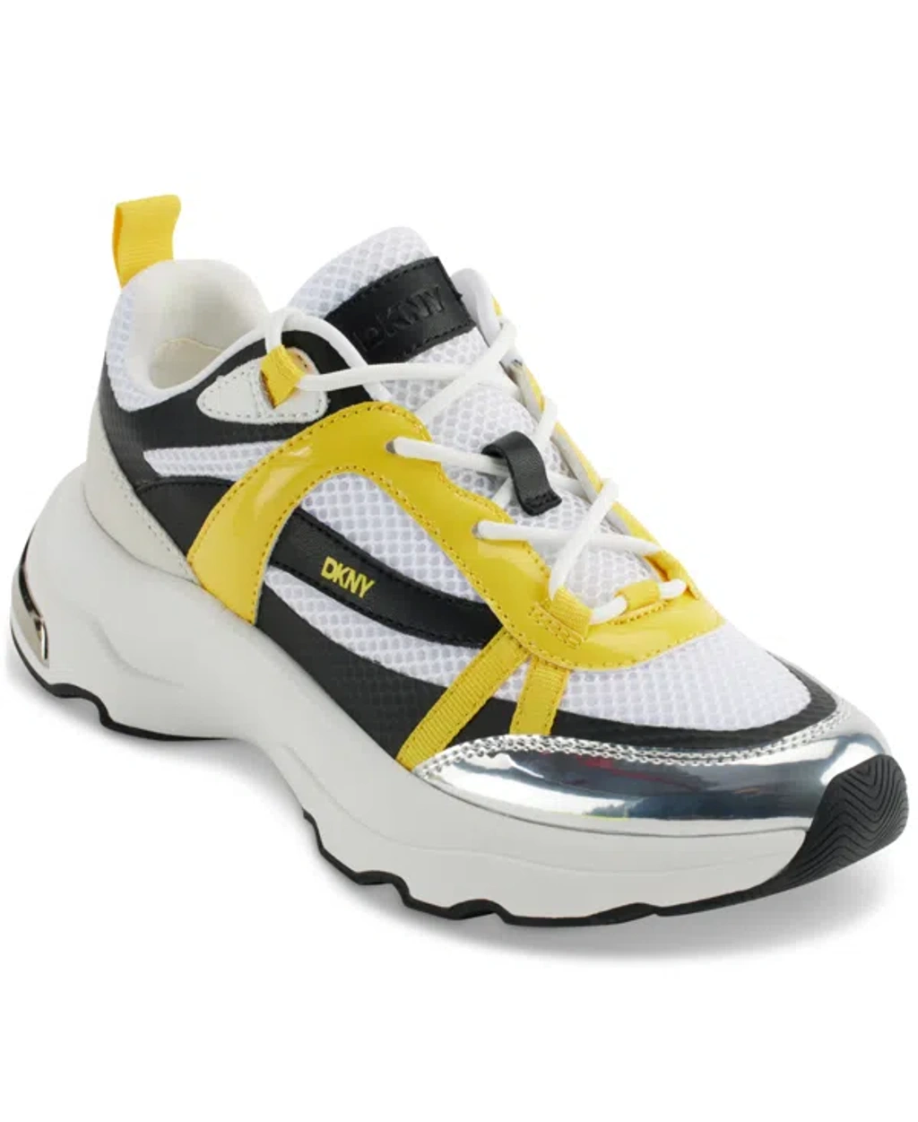 Dkny Women s Juna Lace up Running Sneakers In Bright White yellow ModeSens
