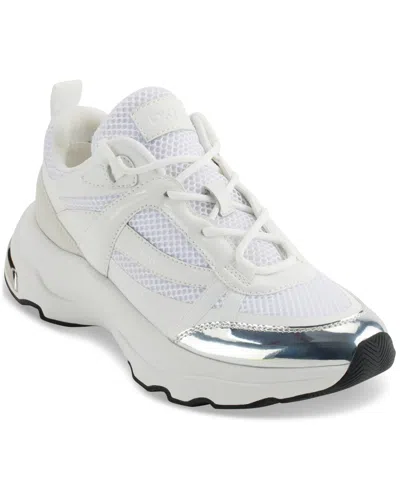 Dkny Women's Juna Lace-up Running Sneakers In White