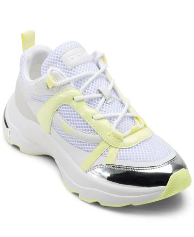 Dkny Women's Juna Lace-up Sneakers In White,chamomile