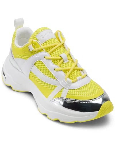 Dkny Women's Juna Lace-up Sneakers In Yellow,white