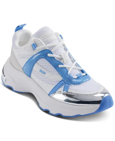 Dkny Women's Juna Sneakers In White,periwinkle