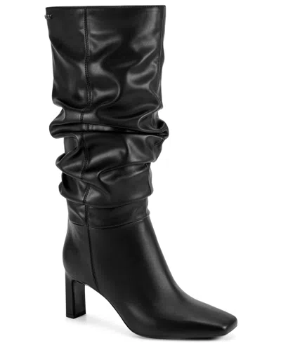 Dkny Women's Kalila Square Toe Slouch Boots In Black
