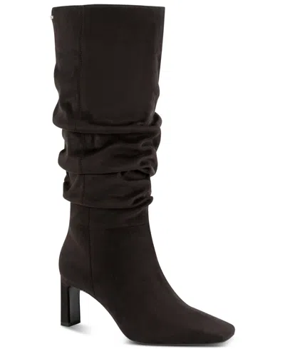 Dkny Women's Kalila Square Toe Slouch Boots In Brown