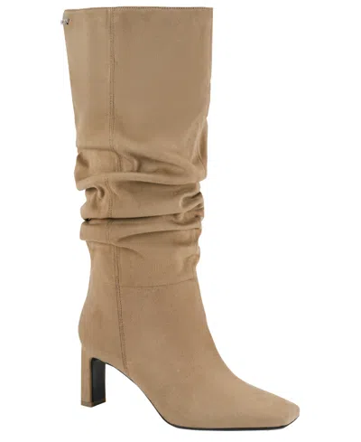 Dkny Women's Kalila Square Toe Slouch Boots In Brown