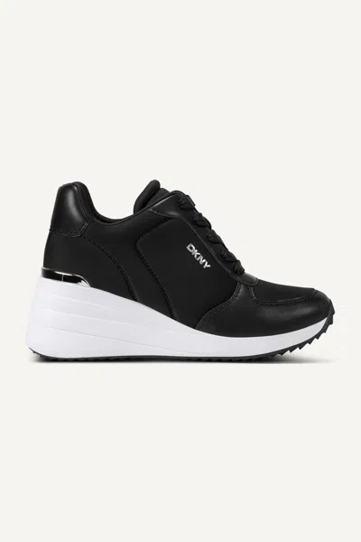 Dkny Kalindi Wedge Sneaker In Black
