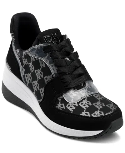 DKNY WOMEN'S KAMAY LACE-UP WEDGE SNEAKERS