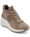 Dkny Women's Kasia Lace-up Wedge Sneakers In Ash