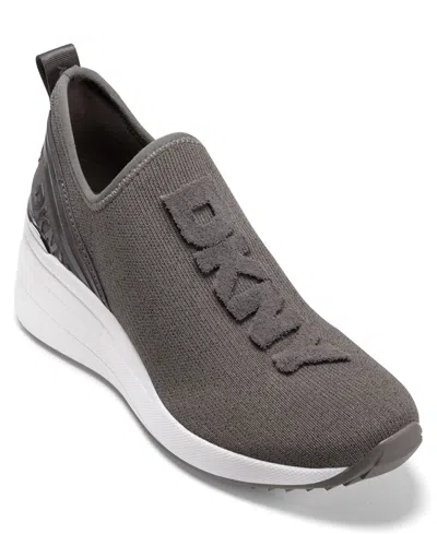 Dkny Women's Keeva Slip On Wedge Sneakers In Gray