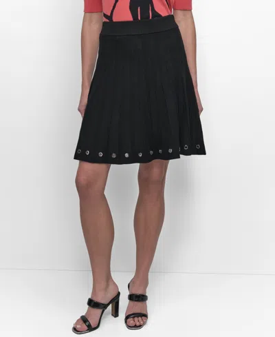 Dkny Women's Knit Grommet Skirt In Black