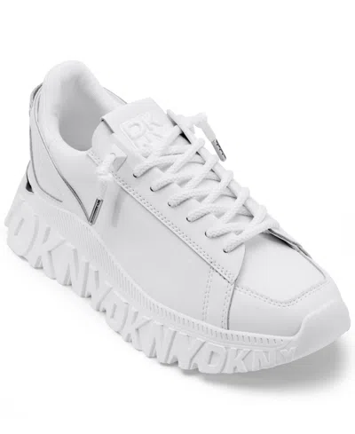 Dkny Women's Lacamp Lace-up Sneakers In White