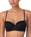 Dkny Women's Lace Deco Balconette Bra Dk7555 In Black