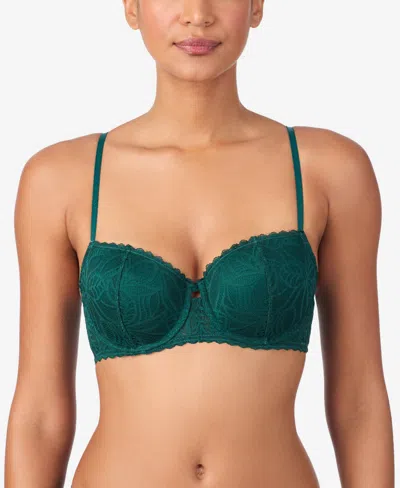 Dkny Deco Underwire Lace Balconette Bra In Green