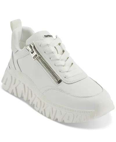 Dkny Women's Lakelyn Zip Platform Sneakers In White