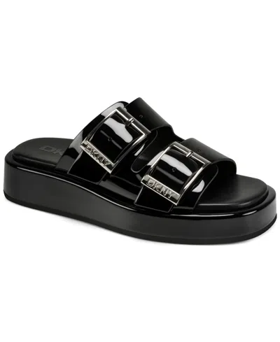 Dkny Women's Leocadia Platform Sandals In Black Smooth