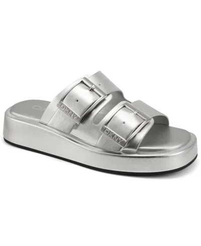 Dkny Women's Leocadia Platform Sandals In Silver Metallic