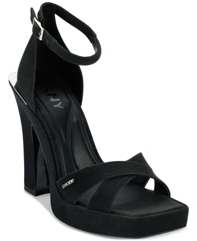 DKNY WOMEN'S LINDA STRAPPY SQUARE-TOE SANDALS