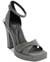 Dkny Linda Ankle Strap Platform Sandal In Graphite