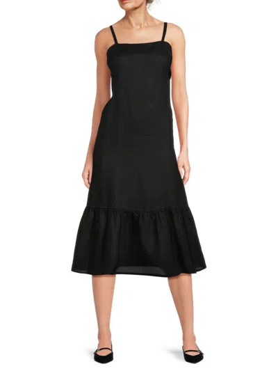 Dkny Women's Linen Shift Dress In Black