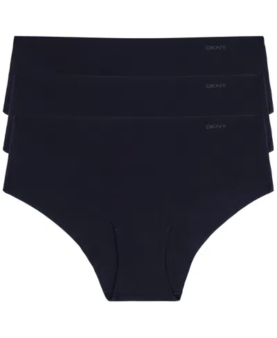 Dkny Women's Litewear Cut Anywear Hipster Underwear 3 Pack In Black