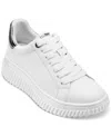 Dkny Women's Lobeco Lace-up Platform Sneakers In White,nickel