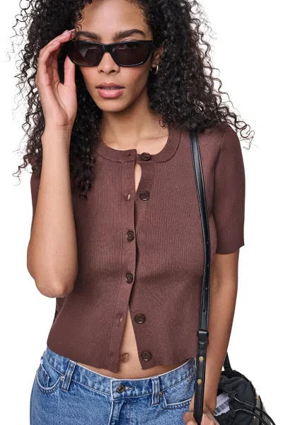 Dkny Women's Logo Button Cardigan In Brown
