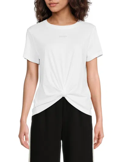 Dkny Women's Logo Cotton T-shirt In White