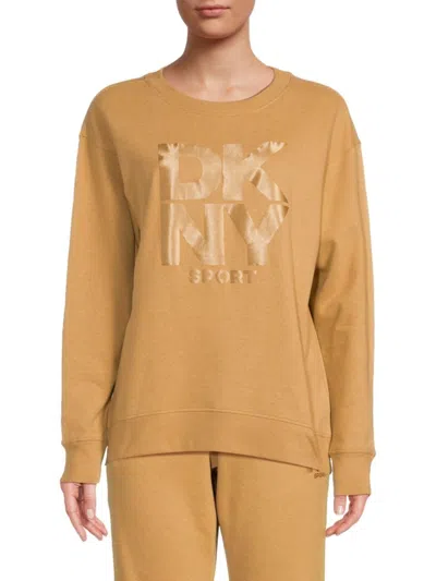 Dkny Women's Logo Crewneck Sweatshirt In Brown