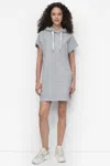 Dkny Women's Logo Drawstring Mini Hoodie Dress In Gray