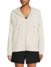 Dkny Women's Logo Drawstring Zip Hoodie
