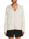 Dkny Women's Logo Drawstring Zip Hoodie