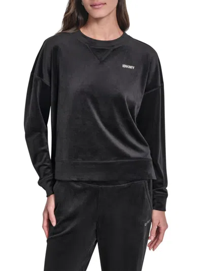DKNY WOMEN'S LOGO DROP SHOULDER SWEATSHIRT