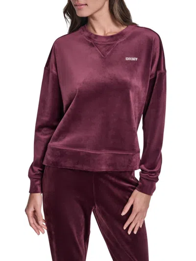 DKNY WOMEN'S LOGO DROP SHOULDER SWEATSHIRT