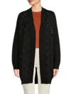 Dkny Women's Logo Embellished Longline Open-front Cardigan In Black