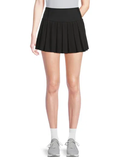 Dkny Women's Logo Pleated Miniskirt In Black