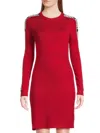 Dkny Women's Logo Tape Knit Minidress In Red