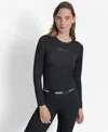 Dkny Women's Long Sleeve Balance Compression Top In Black