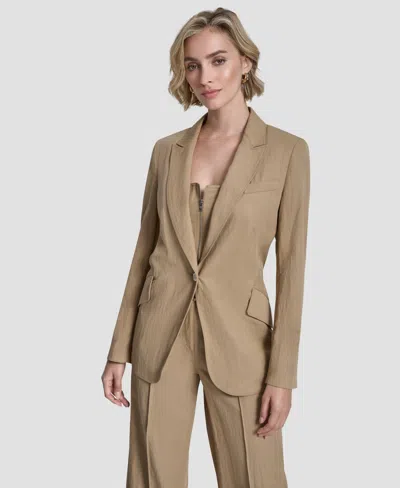 Dkny Women's Long-sleeve Blazer In Brown
