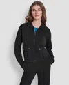 Dkny Women's Zip Up Sweater Jacket In Black
