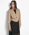 Dkny Crop Blazer In Brown