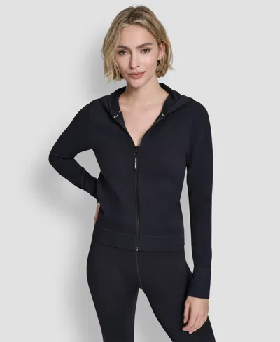 Dkny Women's Long-sleeve Hoodie Jacket In Black